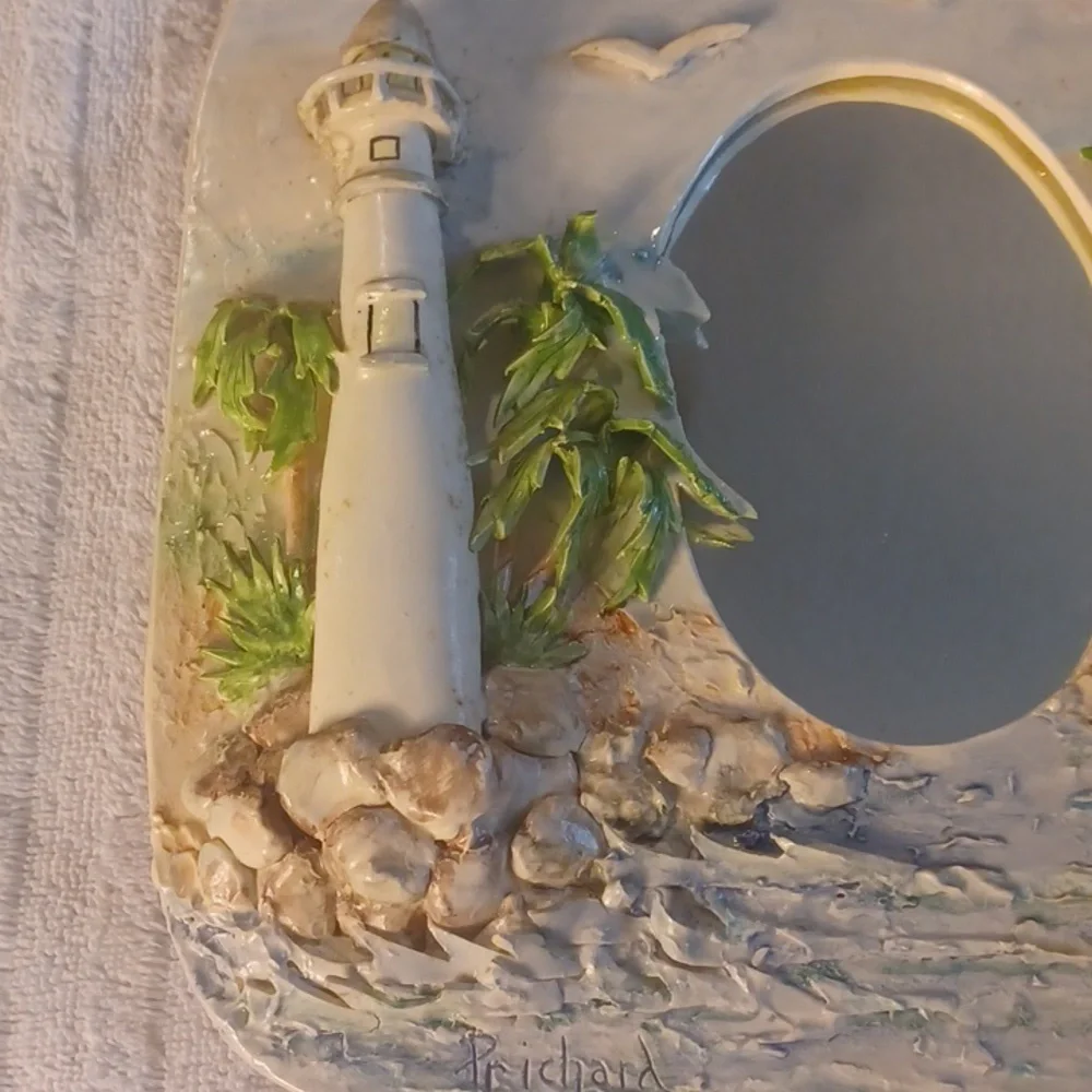 Y2K 2000s Coastal Wall Mirror – Handcrafted Nautical Lighthouse